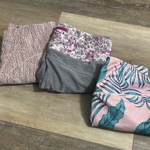 Floral and Leaf Print Leggings Set